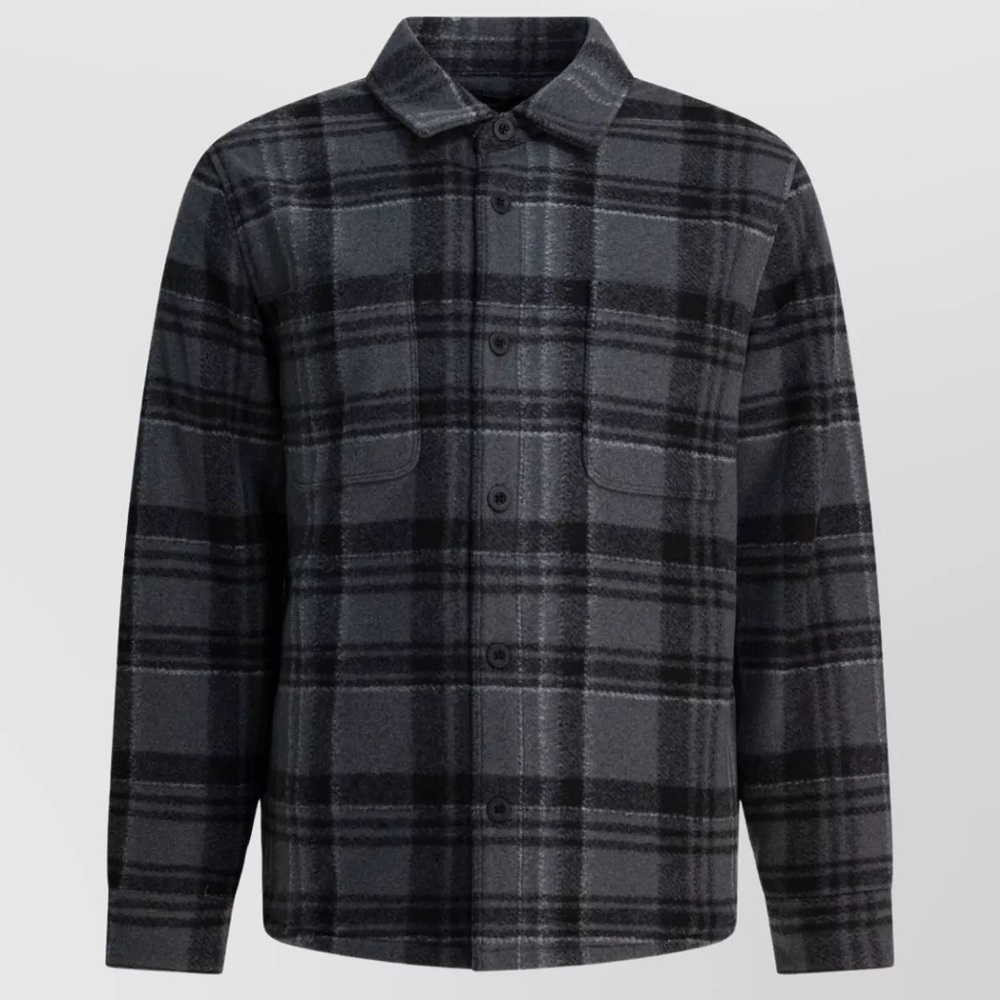 Vince Charcoal Plaid Shirt Jacket